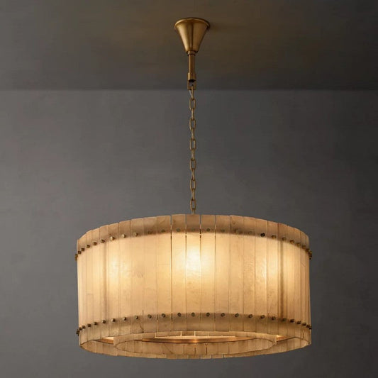 San Marco Alabaster Round Chandelier 37"