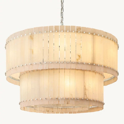 San Marco Alabaster Round Tiered Chandelier 48"