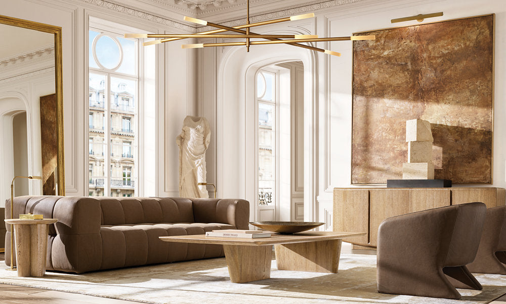 Rousseau 8-Light Mobile Etched Rod Chandelier