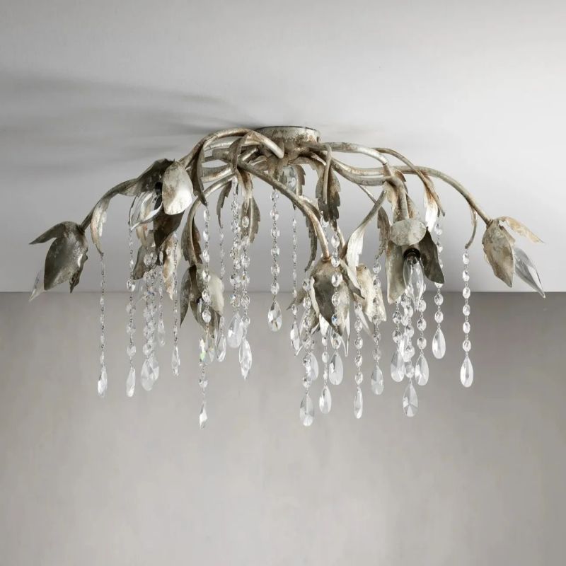 Gothic Viticci Silver Flushmount