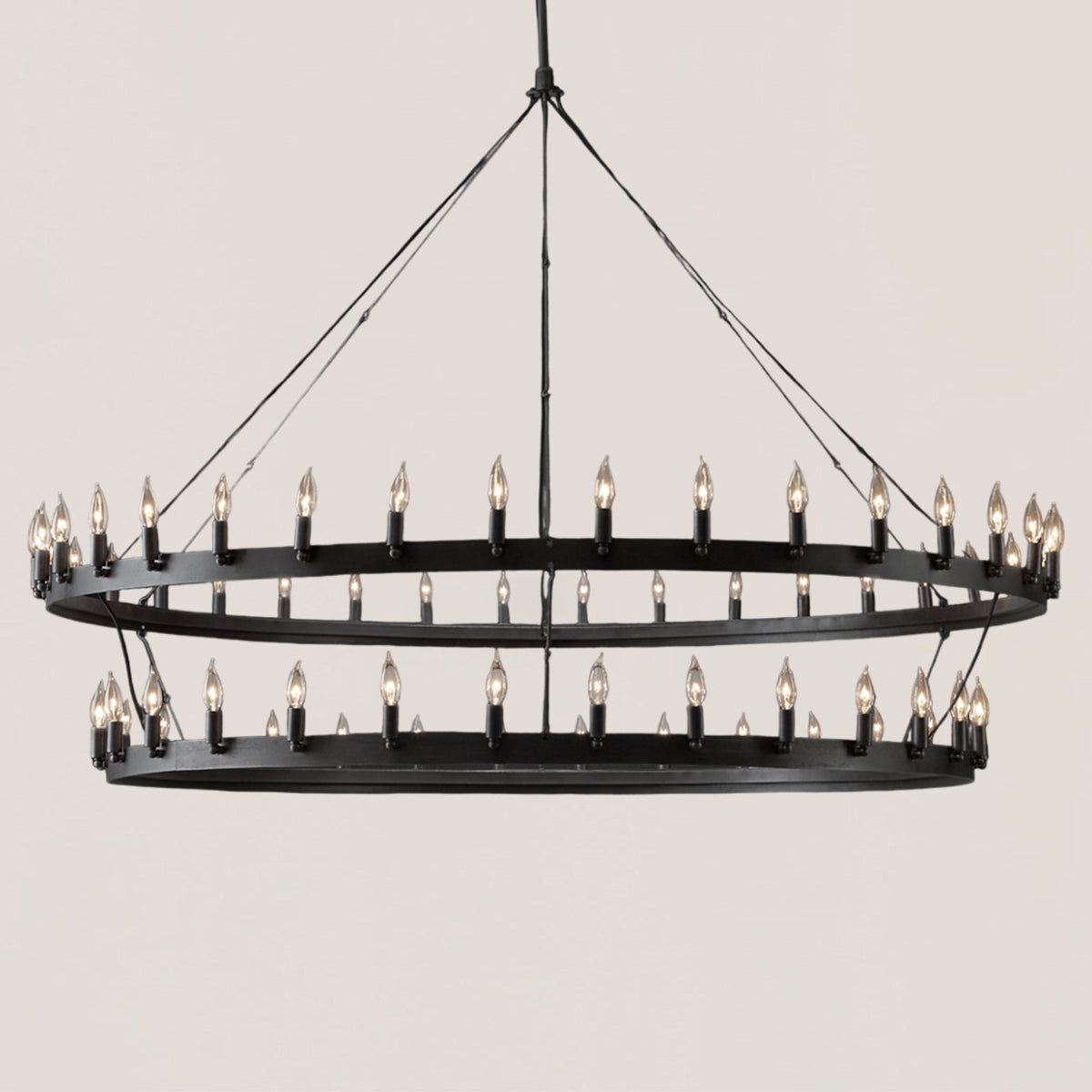 Industrial Rustic 2-Tier Round Candelabra Chandelier - Camino Style
