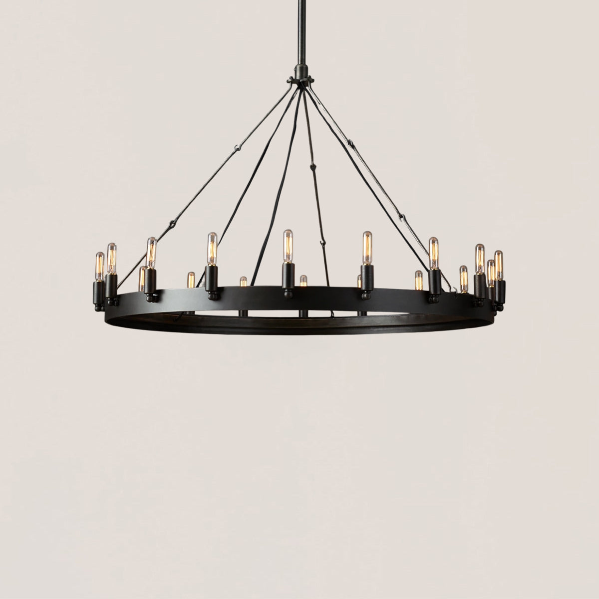 Industrial Rustic Vintage Filament Round Chandelier - Camino Style