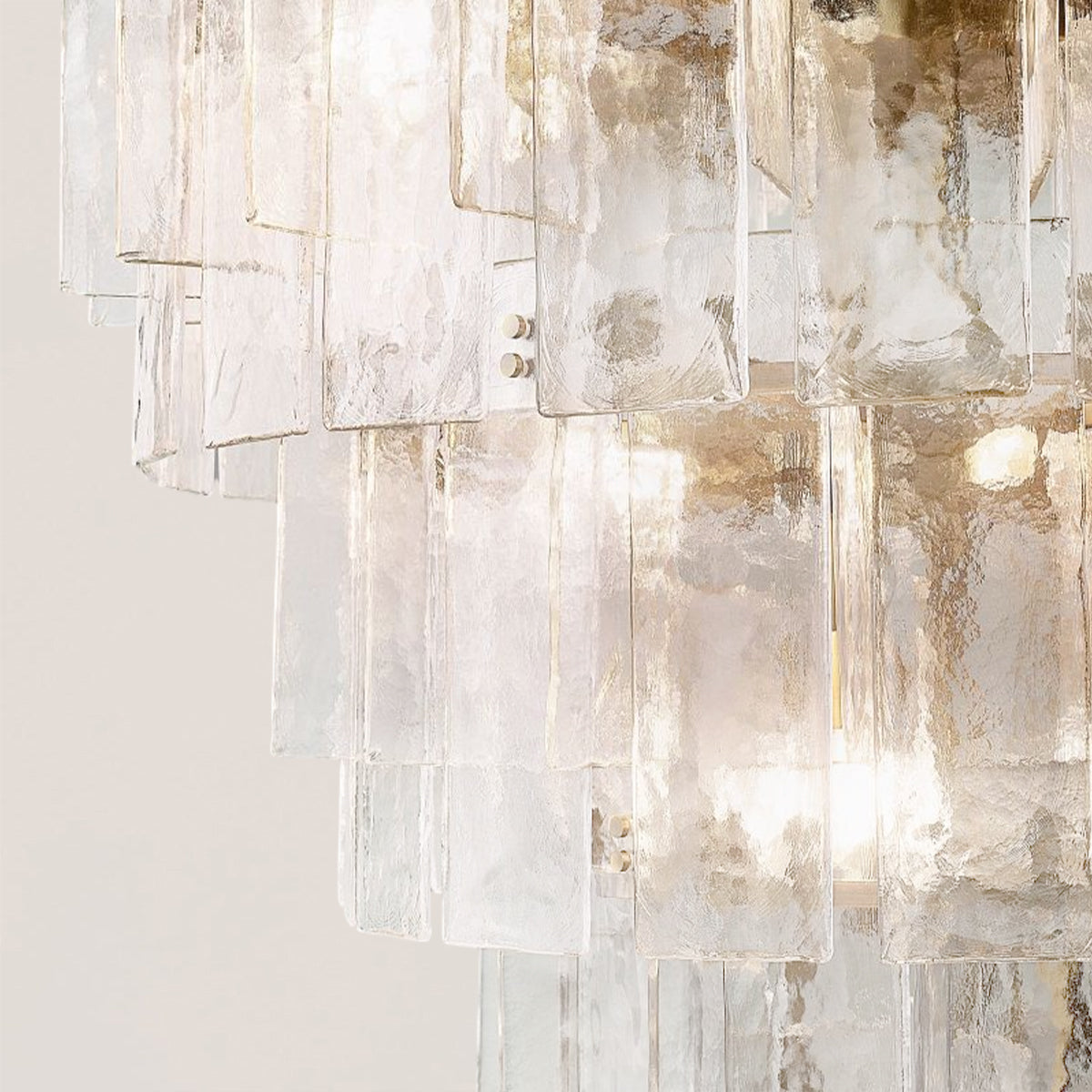 Lattice Glass Tiered Round Chandelier 47"