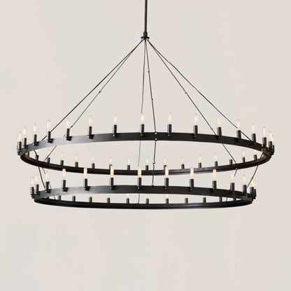 Industrial Rustic Vintage Filament 2-tier Chandelier - Camino Style