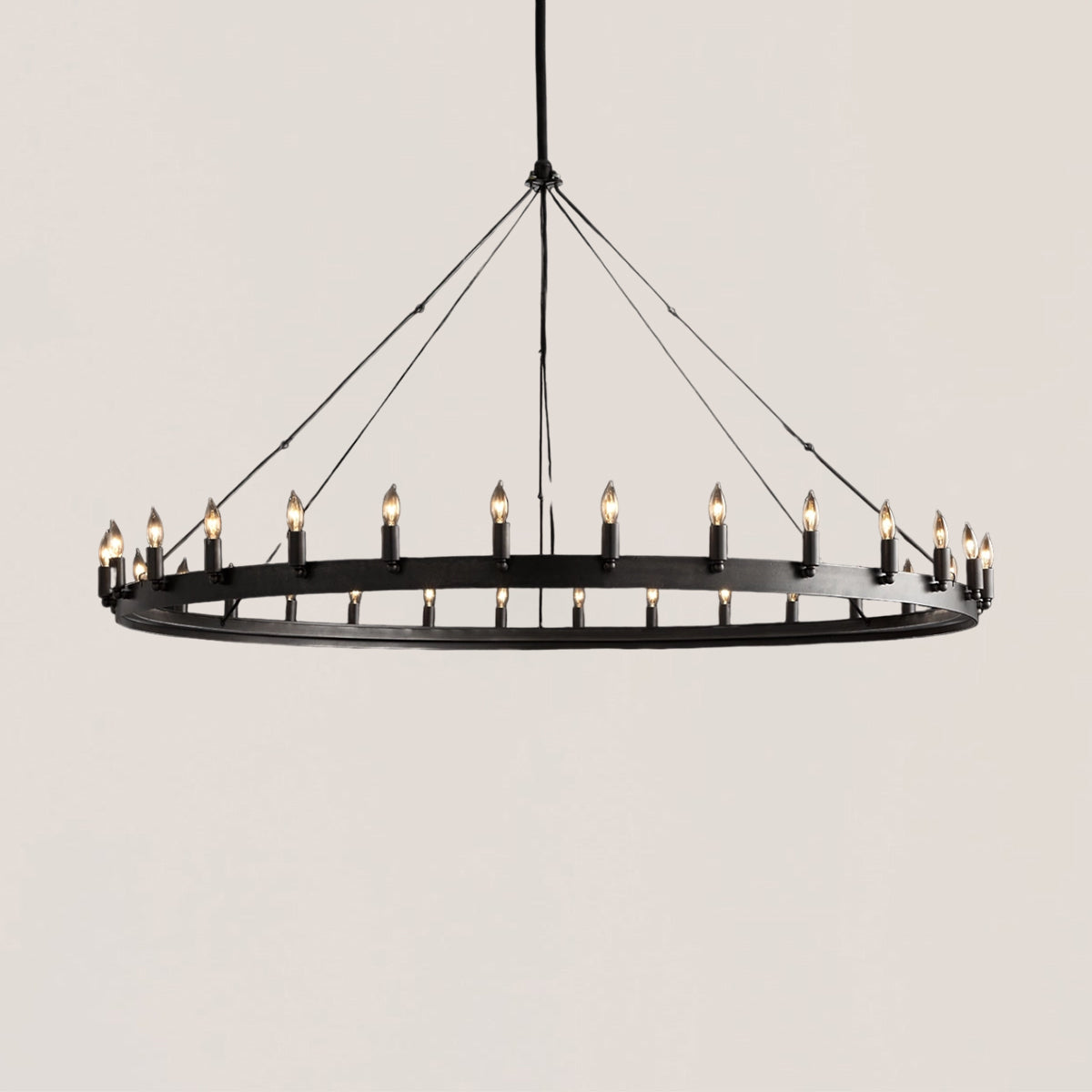 Industrial Rustic Vintage Candelabra Round Chandelier - Camino Style