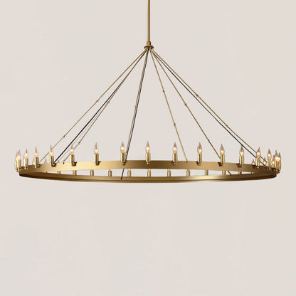 Industrial Rustic Vintage Candelabra Round Chandelier - Camino Style