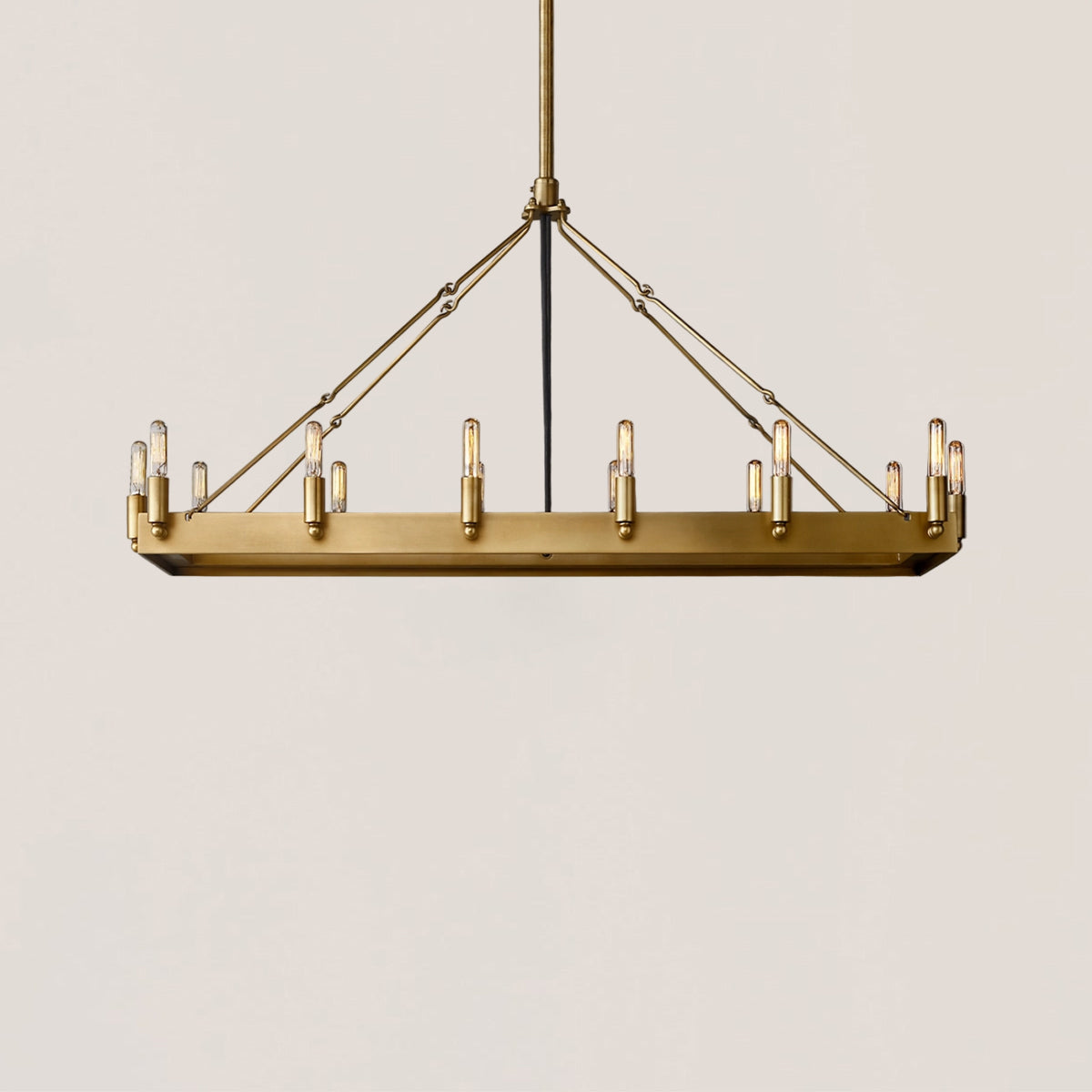 Industrial Rustic Vintage Filament Rectangular Iron Chandelier - Camino Style