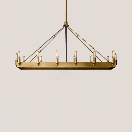 Industrial Rustic Vintage Filament Rectangular Iron Chandelier - Camino Style