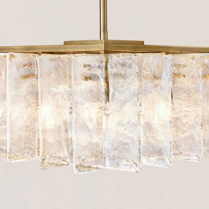 Lattice Clear Glass Rectangular Chandelier