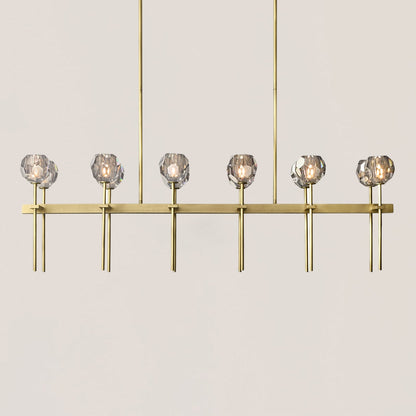 Boule De Crystal Smoke Double Linear Chandelier 60"