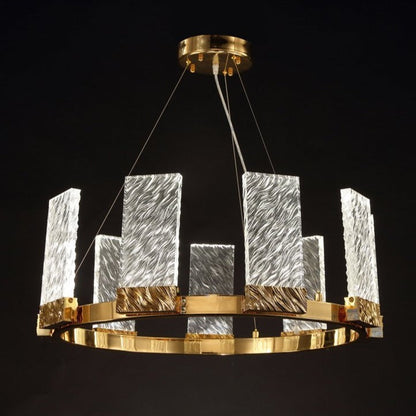 Round Tiered LED Glass Crystal Chandelier