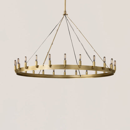 Industrial Rustic Vintage Filament Round Chandelier - Camino Style