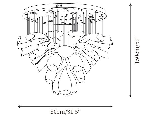 Luxury Glass Lotus Chandelier