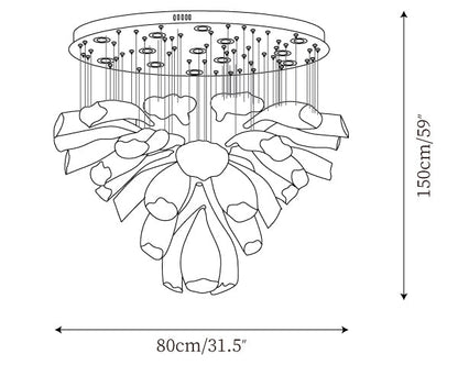 Luxury Glass Lotus Chandelier