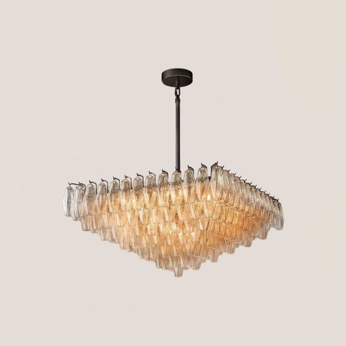 Chiara Clear Glass Rectangular Chandelier