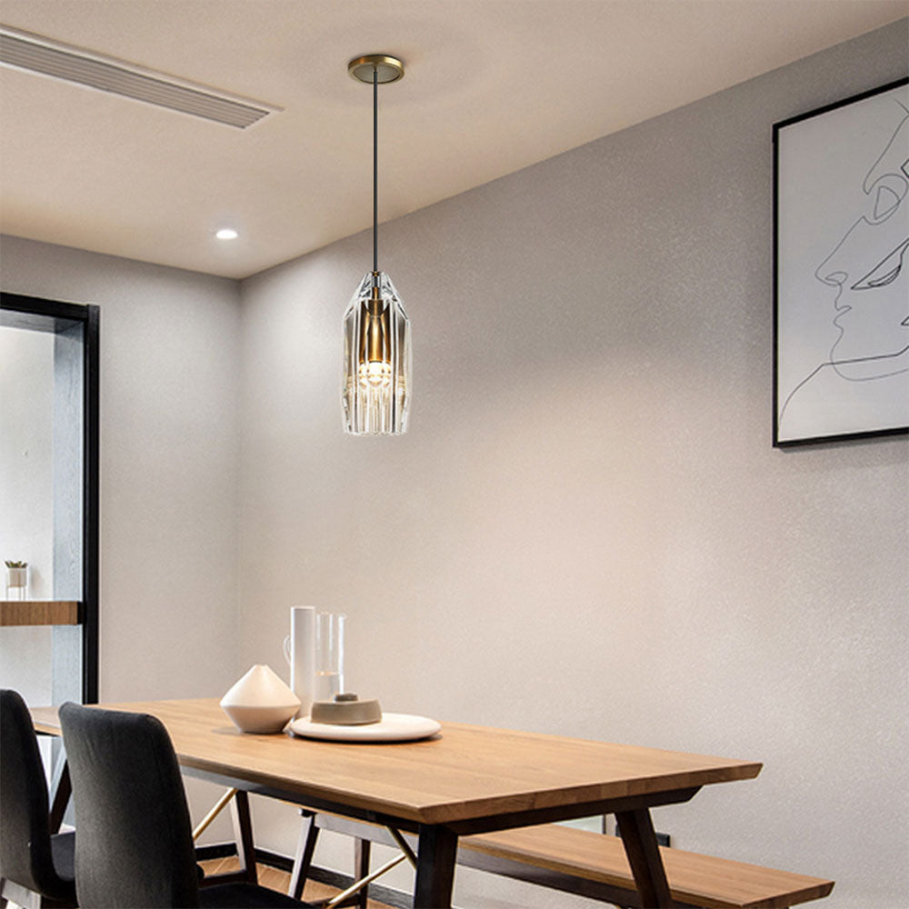 VASELAMPS - Brass Crystal Polygonal Pendant