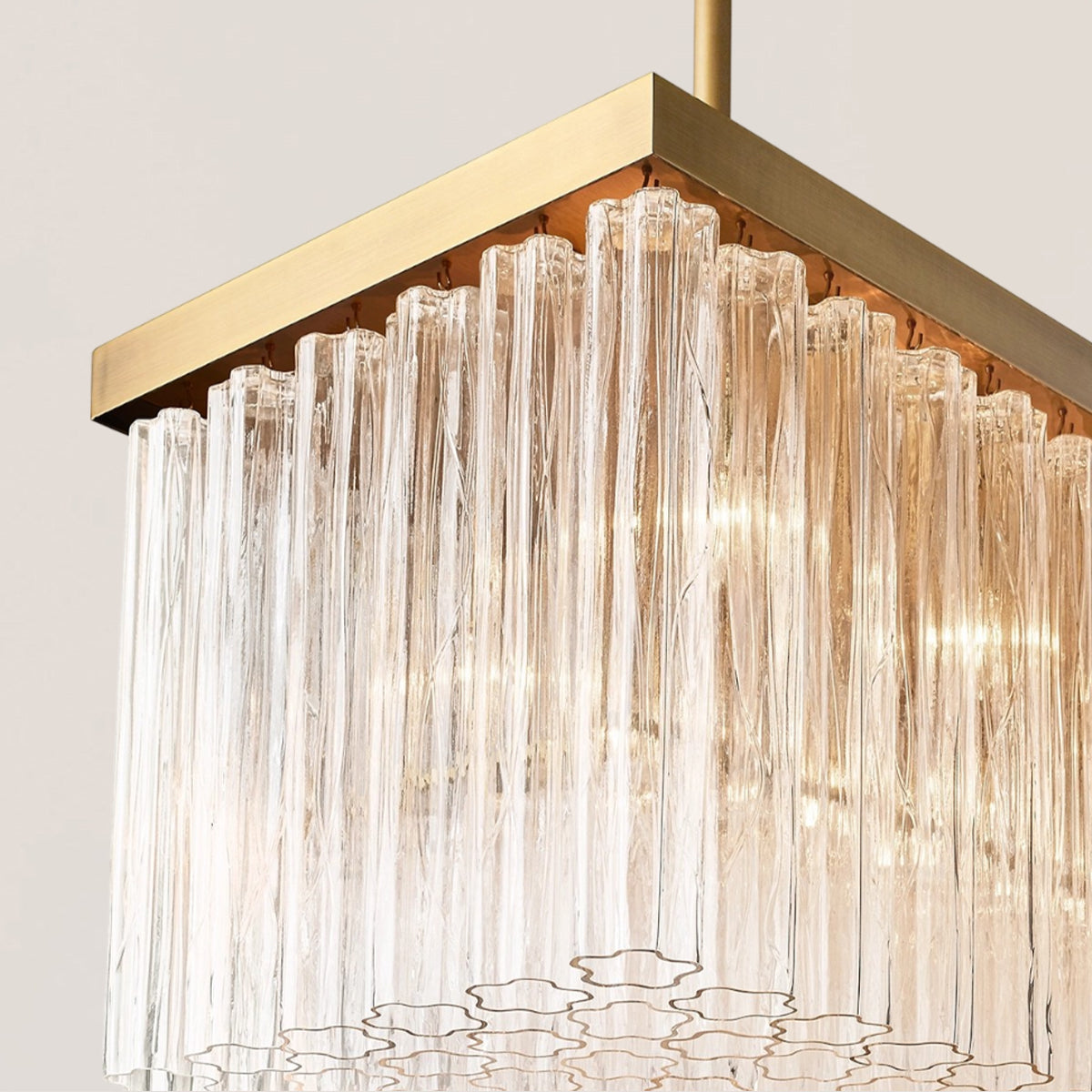 Cielo Glass Rectangular Chandelier