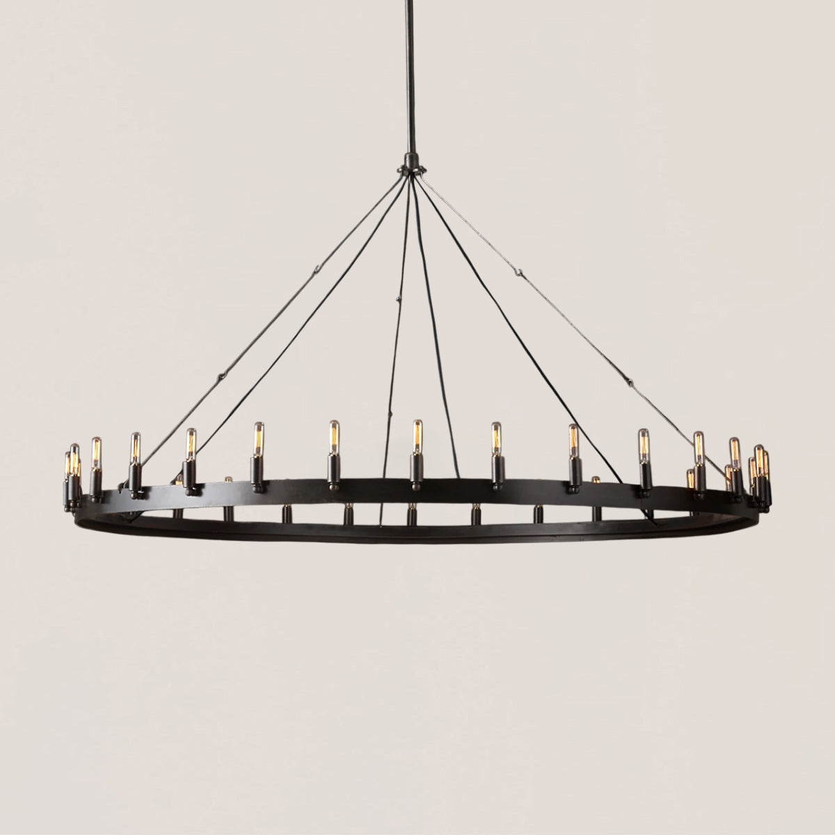 Industrial Rustic Vintage Filament Round Chandelier - Camino Style
