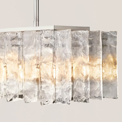 Lattice Clear Glass Rectangular Chandelier