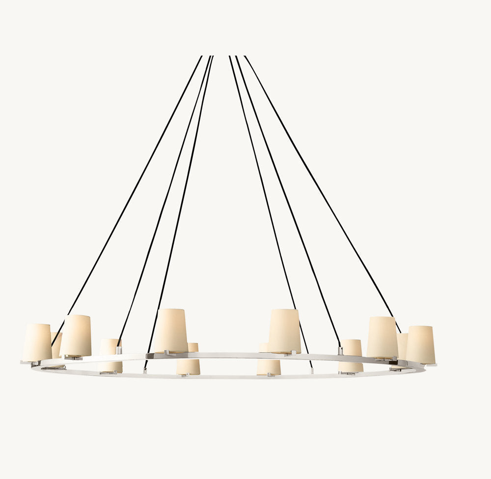 Pauillac Fabric Shade Round Chandelier 60"