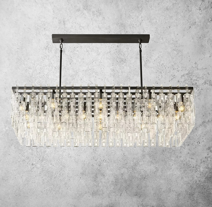 Marignan Tiered Crystal Rectangular Chandelier 60"